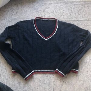 navy striped Brandy Millville v-neck sweater